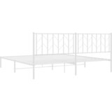  Metalni okvir za krevet s uzglavljem bijeli 193x203 cm | shoptok.hr