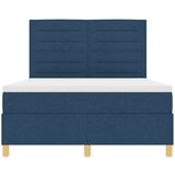  Postelja s pomičnim dnom in vzmetnico ter LED modra 140x190 cm iz blaga, (22156498) | Shoptok.si