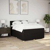 vidaXL Krevet s oprugama i madracem crni 160x200 cm od tkanine | shoptok.hr