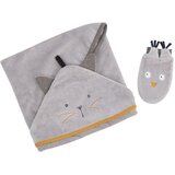 Moulin Roty Peškir sa kapuljačom Les Moustaches, Sivi Cene