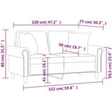  Dvosjed s ukrasnim jastucima boja vina 120 cm baršunasti | shoptok.hr