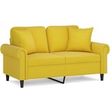 Maison Chic kavč - Sofa - Kanape dvosed z okrasnimi blazinami rumen 120 cm žamet, (21727619) Cene