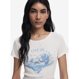 Desigual Majica 'Love the planet' modra / bela | Shoptok.si
