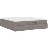 vidaXL Otomanski posteljni okvir z vzmetnico taupe 160x200 cm blago | Shoptok.si