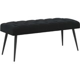  Klupa s gumbastim tkanjem Crna 110 x 40 x 46 cm Baršun | shoptok.hr