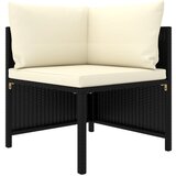 The Living Store Vrtna sedežna garnitura z blazinami 4-delna črna poli ratan - Vrtna Sedežna Garnitura, (21461352) | Shoptok.si