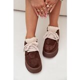 Boto Women's Snow Boots On Platform With Shearling Type Lamb Brown Luma | Shoptok.si