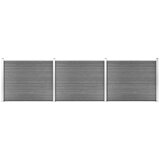 vidaXL Set panela za ogradu WPC 526 x 146 cm sivi Cijene