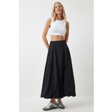 Happiness İstanbul women's Black Long Woven Balloon Skirt