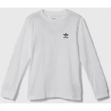 Adidas Otroška bombažna majica z dolgimi rokavi bela barva