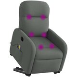  Električni masažni naslonjač na podizanje od tkanine tamnosivi | shoptok.hr