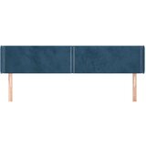  Vzglavje z ušesi temno modro 183x16x78/88 cm žamet, (20932900) | Shoptok.si