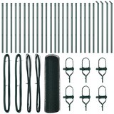 vidaXL Šesterokutna Ograda Zelena 0.5x50 m Čelik, Ograda Stupovi 13 kom Zelena Ø32 mm 100 cm Galvanizirani Čelik | shoptok.hr