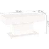  Stolić za kavu bijeli 96 x 50 x 45 cm od konstruiranog drva | shoptok.hr
