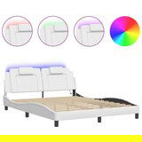  The Living Store Posteljni okvir z LED lučkami bel 160x200 cm umetno usnje - Posteljni Okvir, (21524125) | Shoptok.si