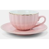 Sinsay Keramička šalica s tanjurićem s ukrasnim zlatnim rubom | shoptok.hr