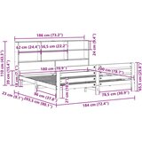 vidaXL okvir kreveta bez madraca bijeli 180x200 cm od masivne borovine | shoptok.hr