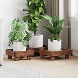 Stalak za biljke 3 pcs Smeđa Drvo od mahagonija | shoptok.hr