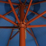  Suncobran s drvenim stupom 300 x 258 cm plavi | Eponuda.ba
