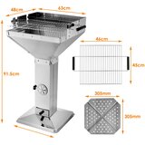 SupplySwap Stolp BBQ žar, nastavljiva višina, konstrukcija iz nerjavnega jekla, tip 2, (5000186614) | Shoptok.si