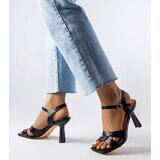 Gemre Black high-heeled sandals with a strap Karolina | ePonuda.com