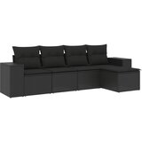 Maison Chic Seti vrtnega pohištva - Vrtna garnitura - Vrtni pohištvo set 5-delna z blazinami črn poli ratan, (21815530) | Shoptok.si