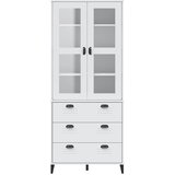  Visoka komoda VIKEN bijela 80 x 40 x 190 cm od masivne borovine | shoptok.hr