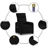 vidaXL Masažni naslanjač črne barve iz blaga | Shoptok.si