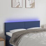 The Living Store LED posteljno vzglavje modro 144x5x78/88 cm blago - LED Vzglavje, (21659689) Cene