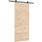 vidaXL Klizna vrata Smeđa 80 x 208 cm Masivna borovina | shoptok.hr