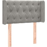  Uzglavlje s ušima svjetlosivo 83x16x78/88 cm baršunasto | shoptok.hr