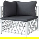  Kutna vrtna sofa od tkane tkanine s jastucima bijela | shoptok.hr