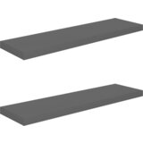 Maison Chic 2 kosi Stenske Police - Viseče police visok sijaj sive 90x23,5x3,8 cm MDF, (21758801) Cene