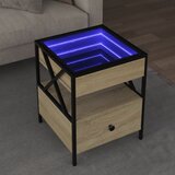 Furnova Klubska mizica z neskončnimi LED sonoma hrast 40x40x51 cm, (21915232) Cene