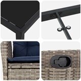  Vrtni set za objed s jastukom 3 pcs Siva i crna Ratan | shoptok.hr