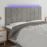 LED uzglavlje svjetlosivo 200x5x118/128 cm baršunasto | shoptok.hr