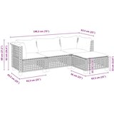  4-dijelni set vrtnih sofa s jastucima bež od poliratana | shoptok.hr