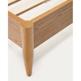 Kave Home Bež/naravna zakonska postelja iz masivnega jesena z letvenim dnom 180x200 cm Octavia – | Shoptok.si