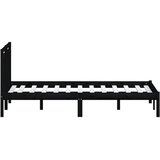  Okvir za krevet od masivne borovine crni 140 x 190 cm crni | Eponuda.com
