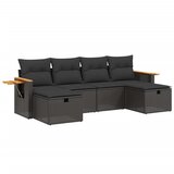  The Living Store Vrtna sedežna garnitura 6-delna z blazinami črna poli ratan - Vrtna Sedežna Garniture, (21443404) | Shoptok.si