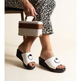 Gemre White wedge sandals with buckle Keirenh | Shoptok.si