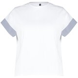 Trendyol Curve White Line Fabric Detailed Oversize Knitted T-Shirt | shoptok.hr