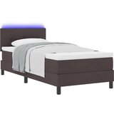 vidaXL Box Spring Postelja z Blazino & LED Temno Rjava 100x200 cm Tkanina, (22067431) | Shoptok.si