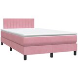 Box Spring krevet s madracem i LED ružičasti 120x220 cm samt | shoptok.hr