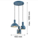  Argon 1471 - Luster na sajli SINES 3xE27/15W/230V plava | Eponuda.com