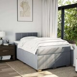 vidaXL Boxspring postelja z vzmetnico svetlo siva 120x190 cm blago | Shoptok.si