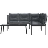  Set vrtnih sofa s jastucima crni od čelika i tekstilena | shoptok.hr