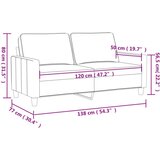 vidaXL Kavč dvosed krem 120 cm blago | Shoptok.si