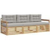  Set vanjskih sofa 3 kom. Bijela i svjetlosiva Poliester | shoptok.hr