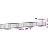  Gabionska košara s poklopcem 600x50x50 cm od pocinčanog željeza | shoptok.hr
